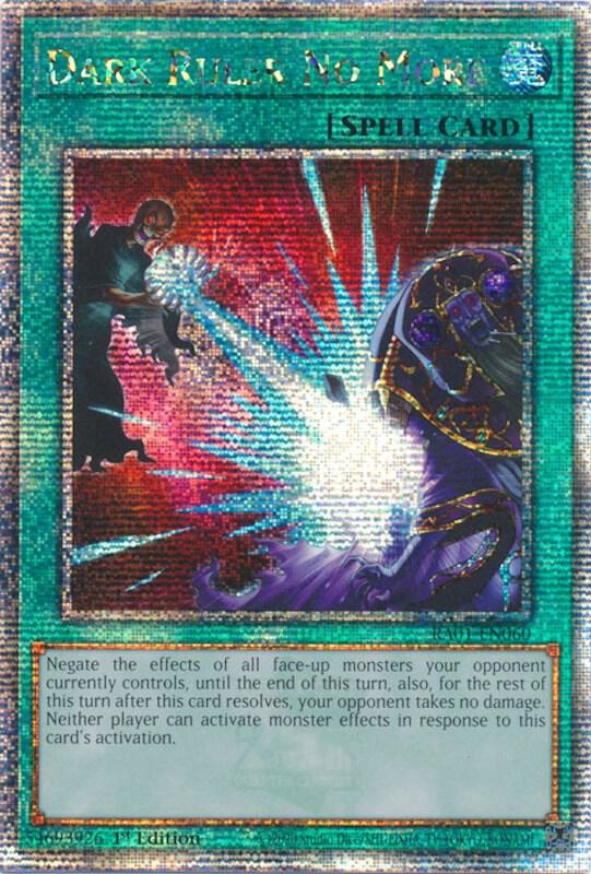 Dark Ruler No More (Quarter Century Secret Rare) RA01-EN060 card from 25th Anniversary Rarity Collection