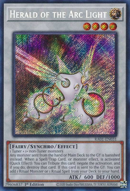 Herald of the Arc Light (Secret Rare) RA01-EN031 card from 25th Anniversary Rarity Collection