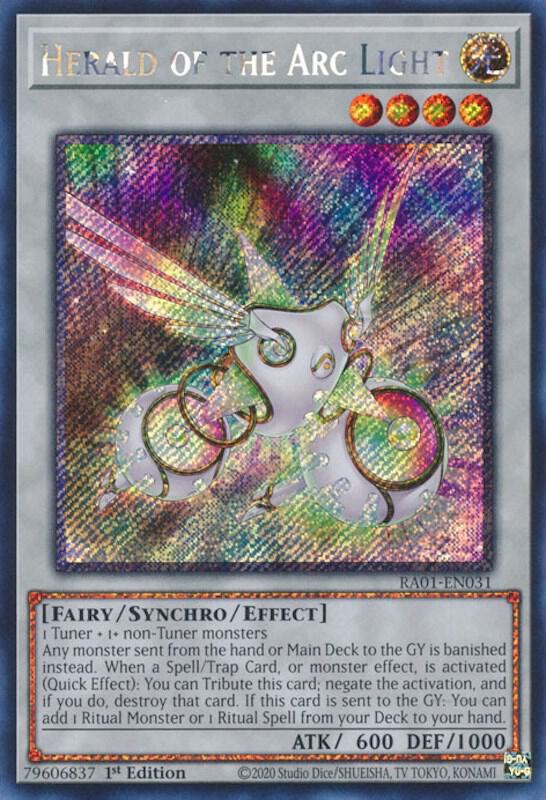 Herald of the Arc Light (Platinum Secret Rare) RA01-EN031 card from 25th Anniversary Rarity Collection