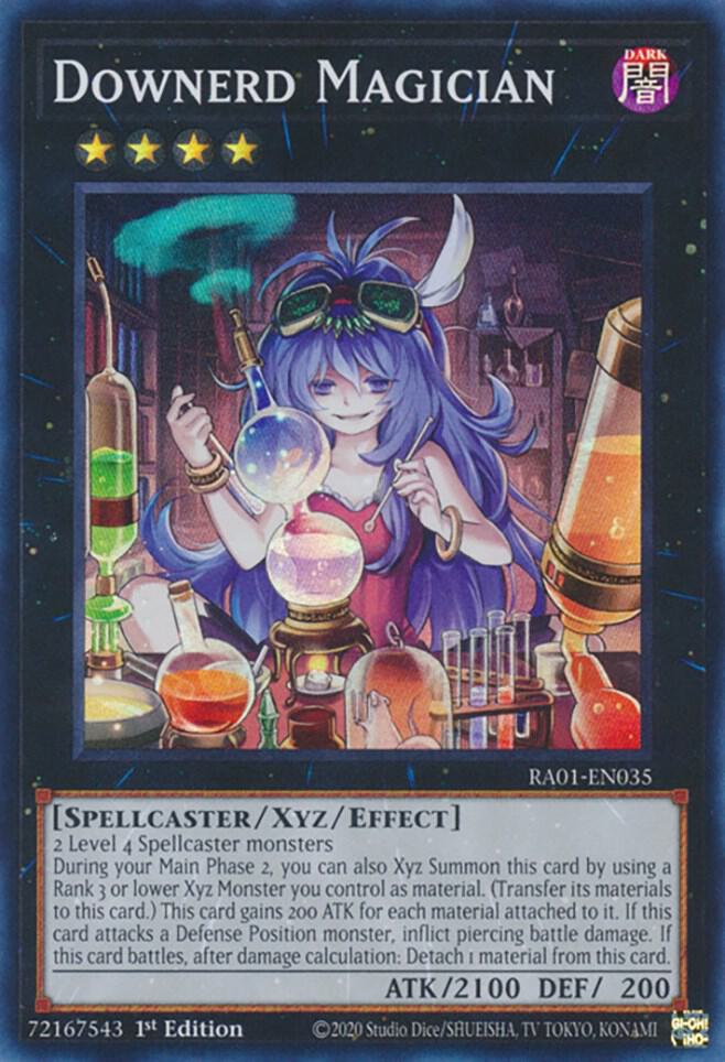 Downerd Magician RA01-EN035 card from 25th Anniversary Rarity Collection