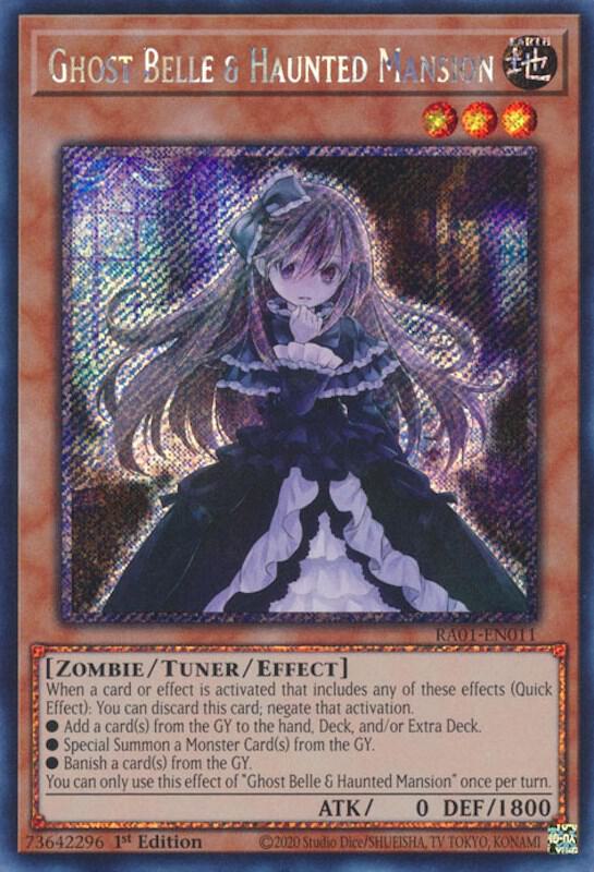 Ghost Belle & Haunted Mansion (Platinum Secret Rare) RA01-EN011 card from 25th Anniversary Rarity Collection