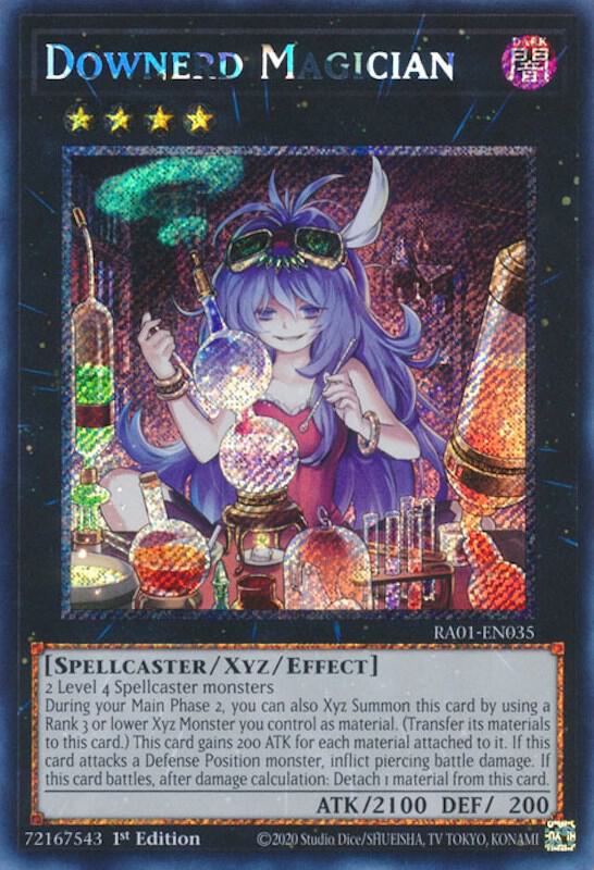Downerd Magician (Platinum Secret Rare) RA01-EN035 card from 25th Anniversary Rarity Collection