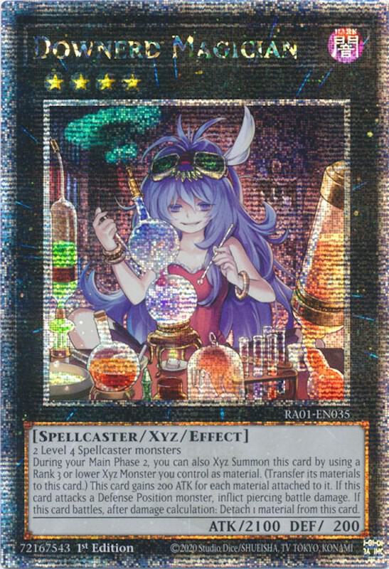 Downerd Magician (Quarter Century Secret Rare) RA01-EN035 card from 25th Anniversary Rarity Collection