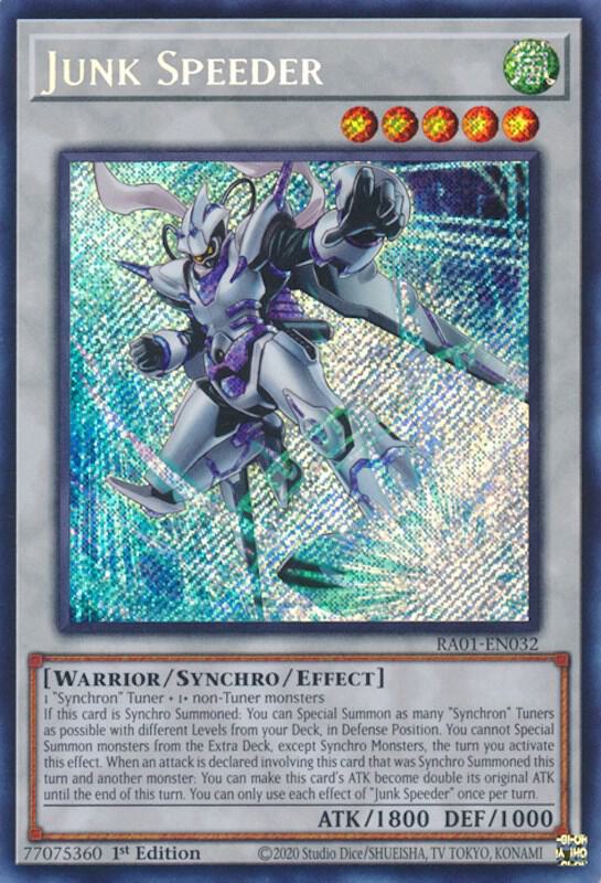 Junk Speeder (Secret Rare) RA01-EN032 card from 25th Anniversary Rarity Collection