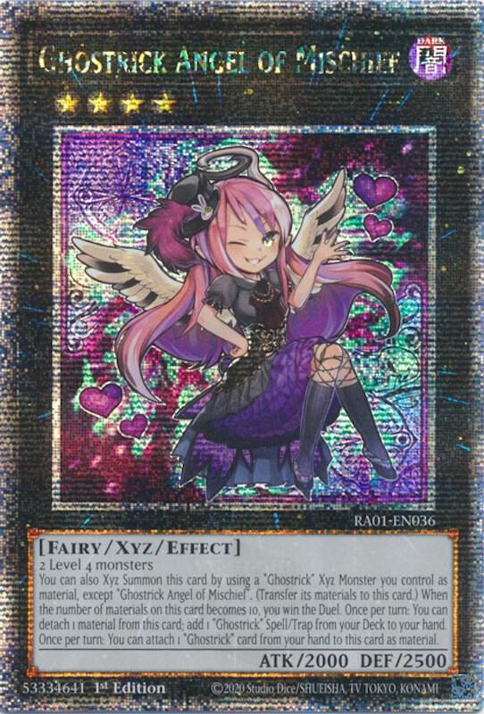 Ghostrick Angel of Mischief (Quarter Century Secret Rare) RA01-EN036 card from 25th Anniversary Rarity Collection