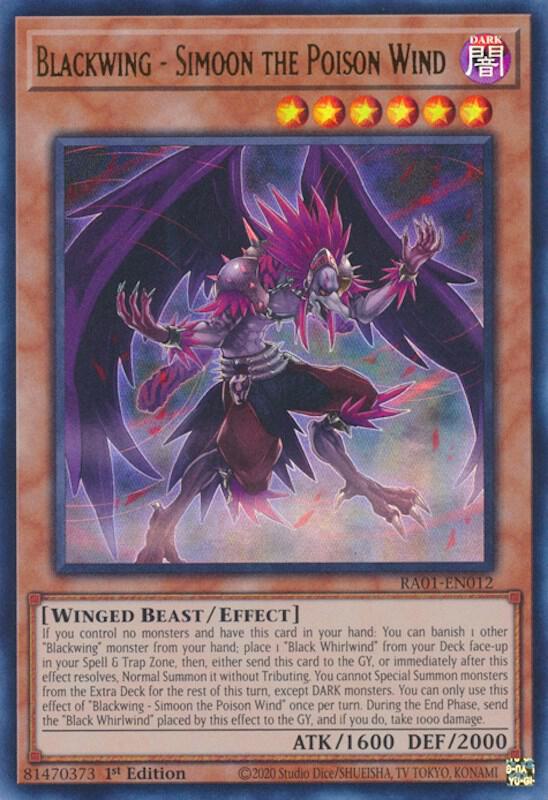 Blackwing - Simoon the Poison Wind (UR) RA01-EN012 card from 25th Anniversary Rarity Collection
