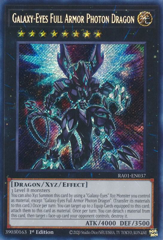 Galaxy-Eyes Full Armor Photon Dragon (Secret Rare) RA01-EN037 card from 25th Anniversary Rarity Collection