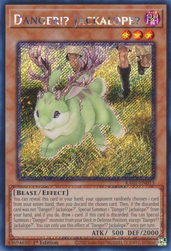Danger!? Jackalope? (Platinum Secret Rare) RA01-EN013 card from 25th Anniversary Rarity Collection