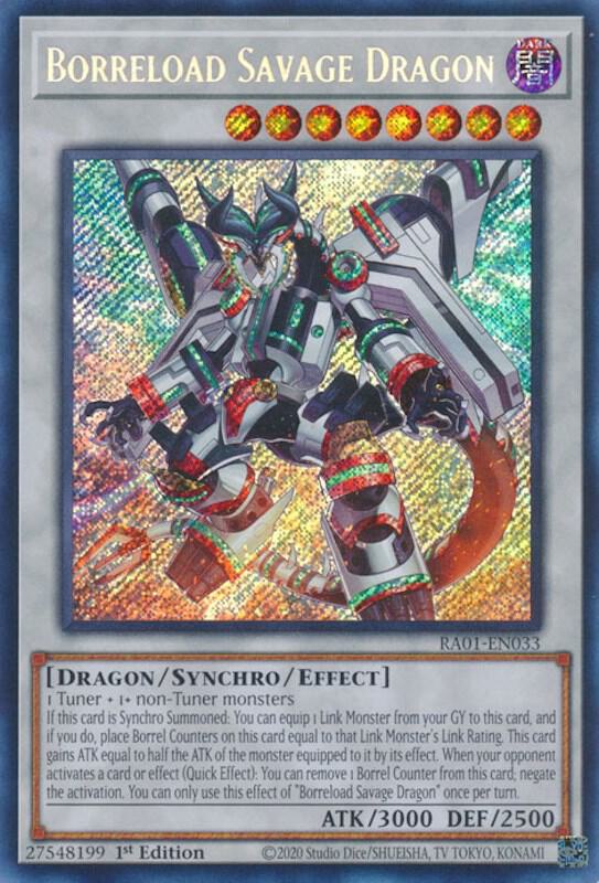 Borreload Savage Dragon (Secret Rare) RA01-EN033 card from 25th Anniversary Rarity Collection