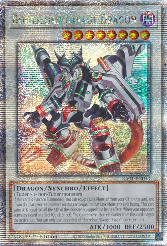 Borreload Savage Dragon (Quarter Century Secret Rare) RA01-EN033 card from 25th Anniversary Rarity Collection