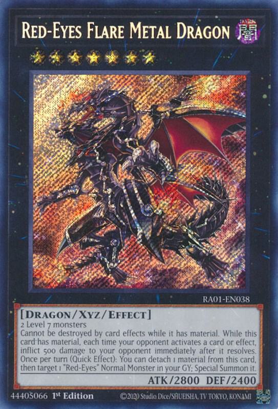 Red-Eyes Flare Metal Dragon (Secret Rare) RA01-EN038 card from 25th Anniversary Rarity Collection