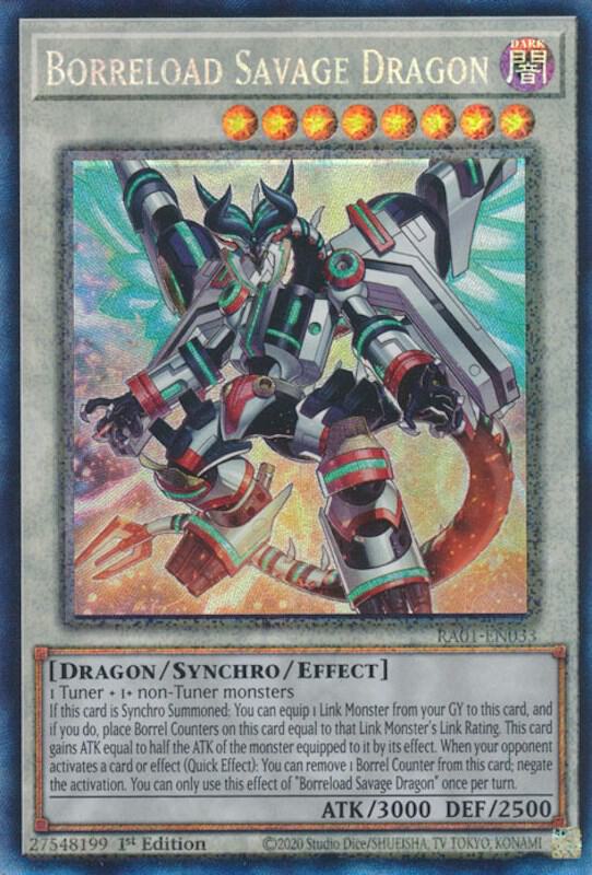 Borreload Savage Dragon (PCR) RA01-EN033 card from 25th Anniversary Rarity Collection