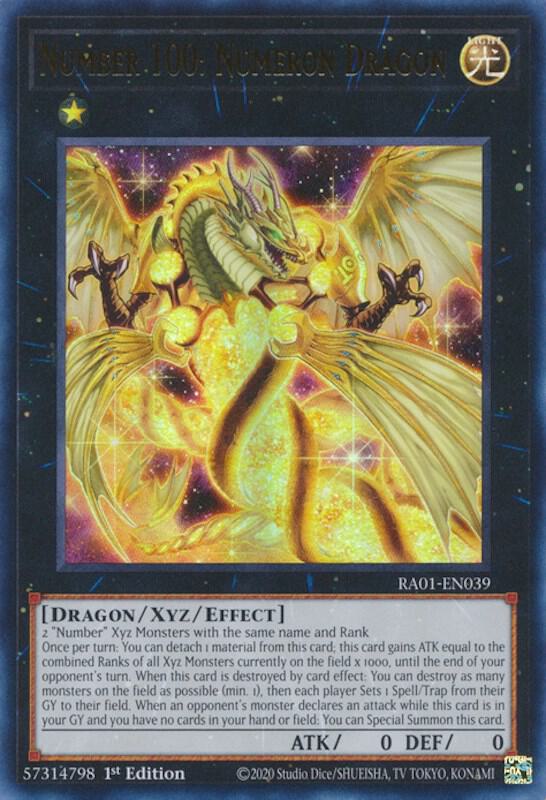 Number 100: Numeron Dragon (UR) RA01-EN039 card from 25th Anniversary Rarity Collection
