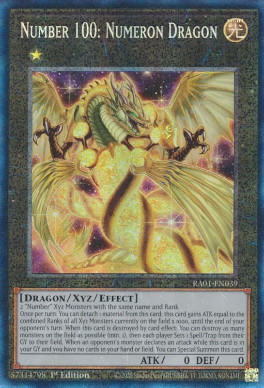 Number 100: Numeron Dragon (PCR) RA01-EN039 card from 25th Anniversary Rarity Collection