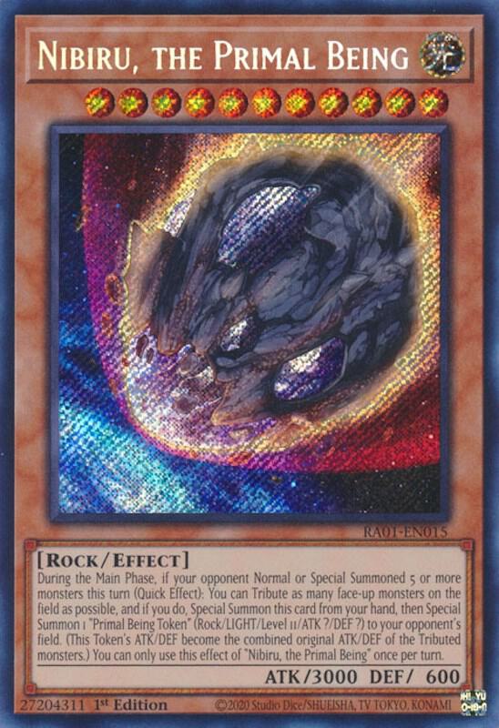 Nibiru, the Primal Being (Secret Rare) RA01-EN015 card from 25th Anniversary Rarity Collection