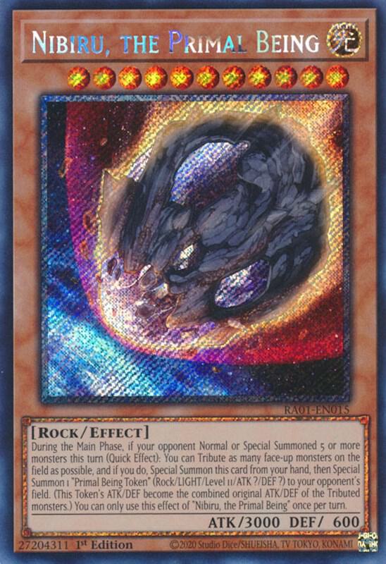 Nibiru, the Primal Being (Platinum Secret Rare) RA01-EN015 card from 25th Anniversary Rarity Collection