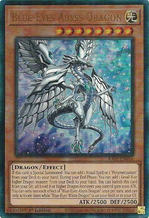 Blue-Eyes Abyss Dragon (PUR) RA01-EN016 card from 25th Anniversary Rarity Collection