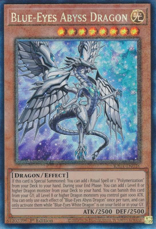 Blue-Eyes Abyss Dragon (PCR) RA01-EN016 card from 25th Anniversary Rarity Collection