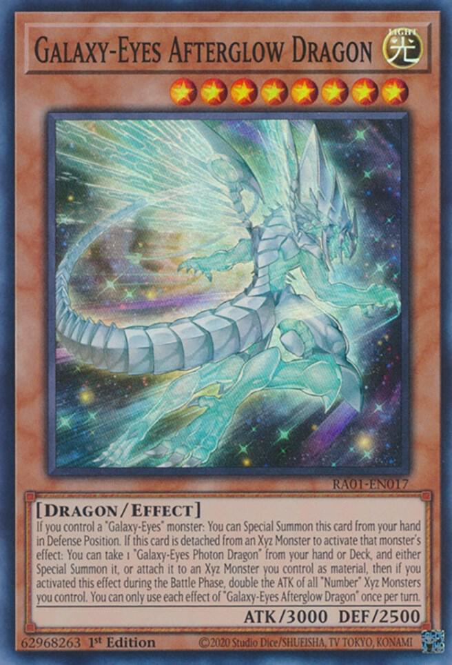 Galaxy-Eyes Afterglow Dragon RA01-EN017 card from 25th Anniversary Rarity Collection