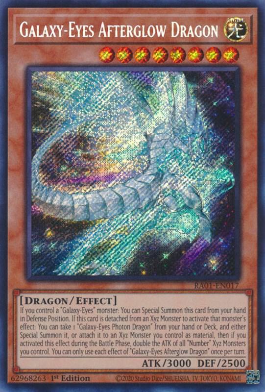Galaxy-Eyes Afterglow Dragon (Secret Rare) RA01-EN017 card from 25th Anniversary Rarity Collection
