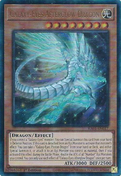 Galaxy-Eyes Afterglow Dragon (PUR) RA01-EN017 card from 25th Anniversary Rarity Collection