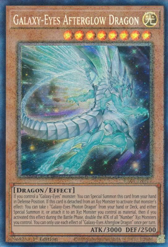 Galaxy-Eyes Afterglow Dragon (PCR) RA01-EN017 card from 25th Anniversary Rarity Collection