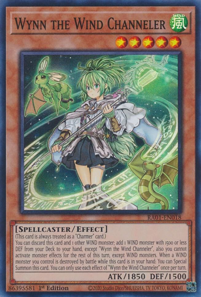 Wynn the Wind Channeler RA01-EN018 card from 25th Anniversary Rarity Collection