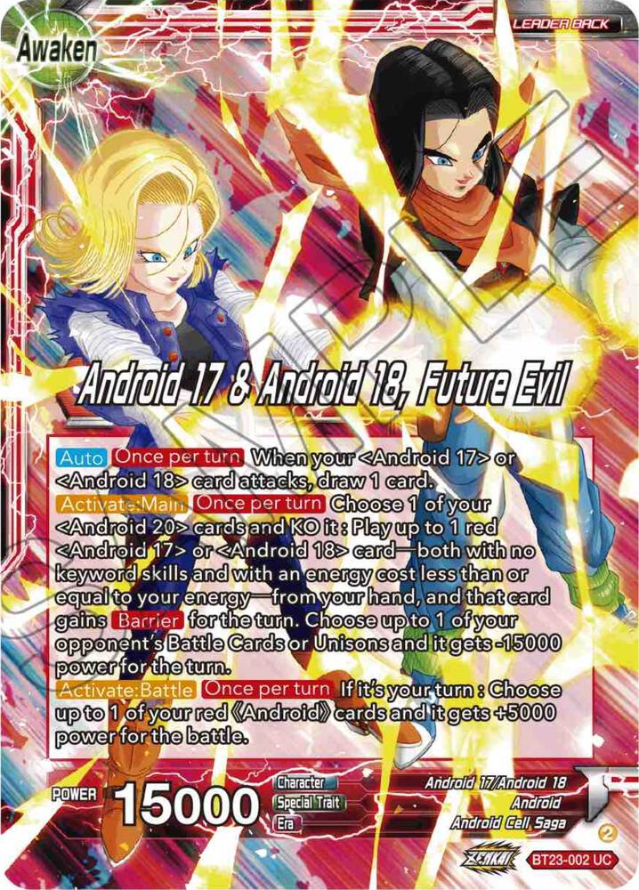 Android 17 & Android 18 // Android 17 & Android 18, Future Evil BT23-002 card from Perfect Combination
