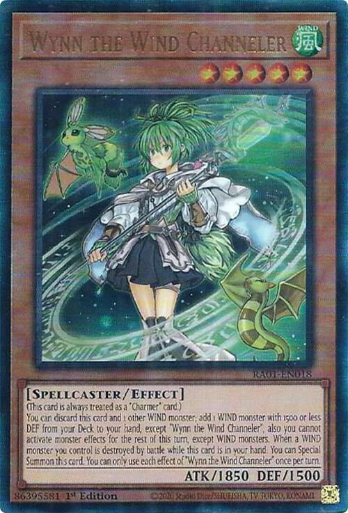 Wynn the Wind Channeler (PUR) RA01-EN018 card from 25th Anniversary Rarity Collection