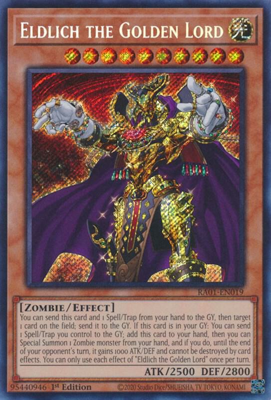 Eldlich the Golden Lord (Secret Rare) RA01-EN019 card from 25th Anniversary Rarity Collection