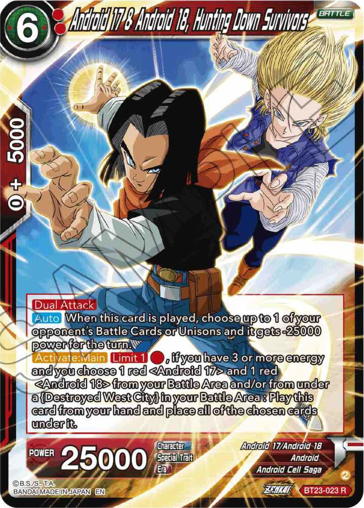 Android 17 & Android 18, Hunting Down Survivors BT23-023 card from Perfect Combination