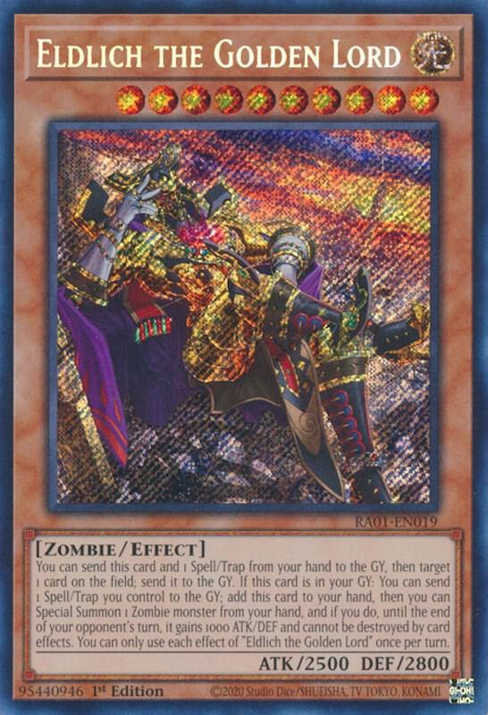 Eldlich the Golden Lord (Alternate Art) (Secret Rare) RA01-EN019 card from 25th Anniversary Rarity Collection