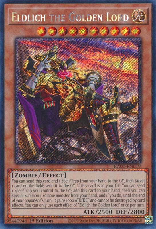 Eldlich the Golden Lord (Alternate Art) (Platinum Secret Rare) RA01-EN019 card from 25th Anniversary Rarity Collection