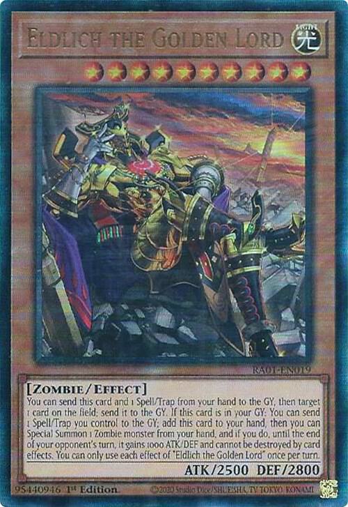 Eldlich the Golden Lord (Alternate Art) (PUR) RA01-EN019 card from 25th Anniversary Rarity Collection