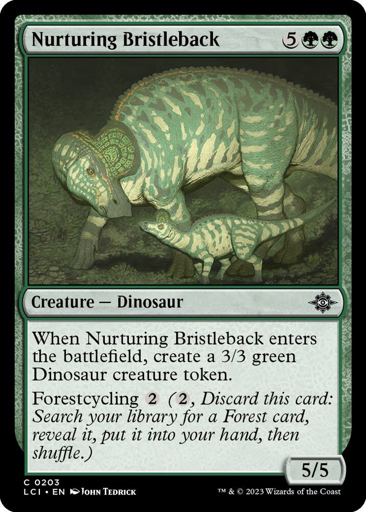 Nurturing Bristleback 203 card from The Lost Caverns of Ixalan