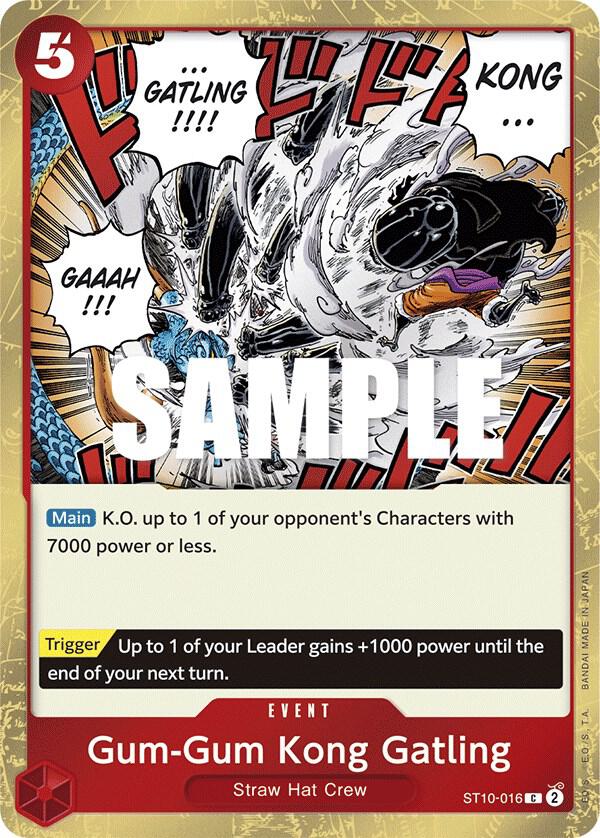 Gum-Gum Kong Gatling ST10-016 card from Ultra Deck: The Three Captains