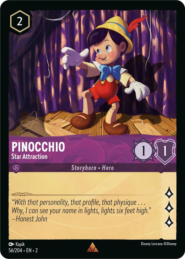 Pinocchio - Star Attraction 56/204 card from Rise of the Floodborn