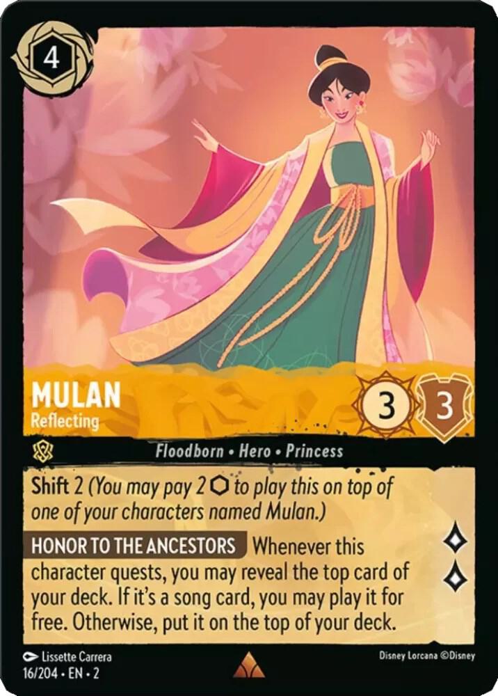 Mulan - Reflecting 16/204 card from Rise of the Floodborn