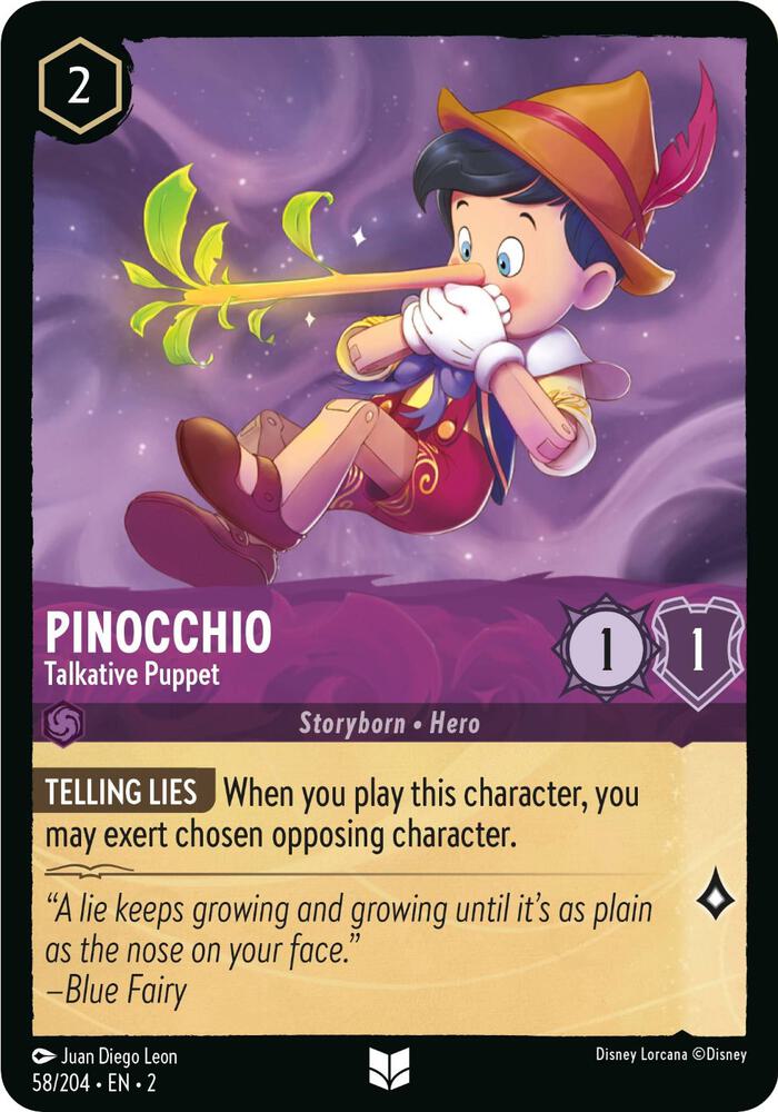 Pinocchio - Talkative Puppet 58/204 card from Rise of the Floodborn