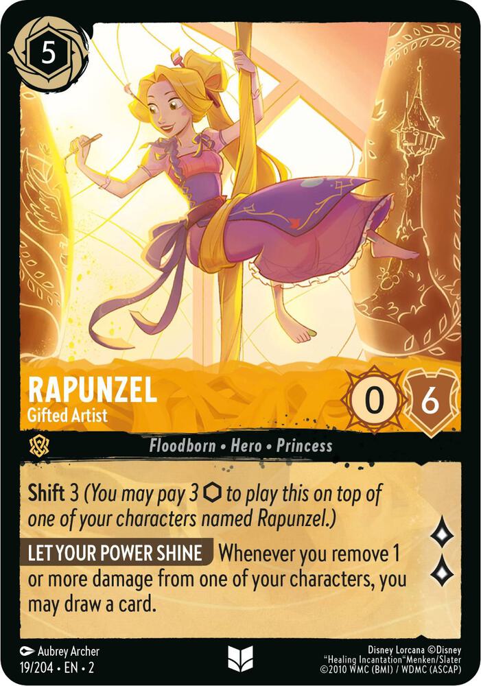 Rapunzel - Gifted Artist 19/204 card from Rise of the Floodborn