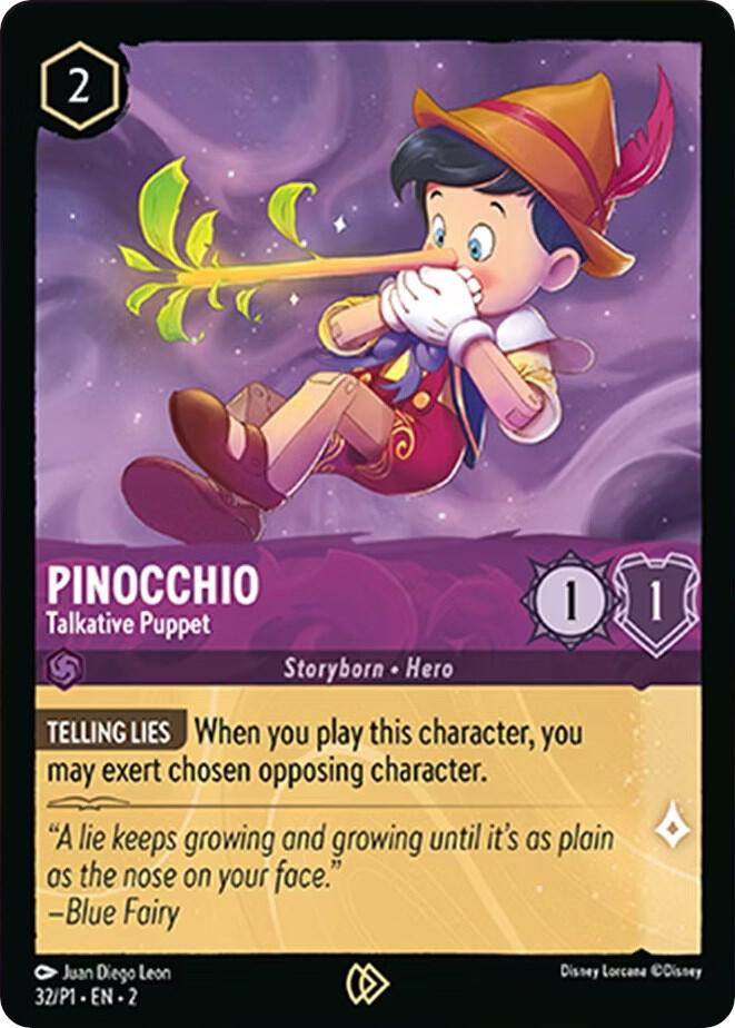 Pinocchio - Talkative Puppet 32 card from Disney Lorcana Promo Cards