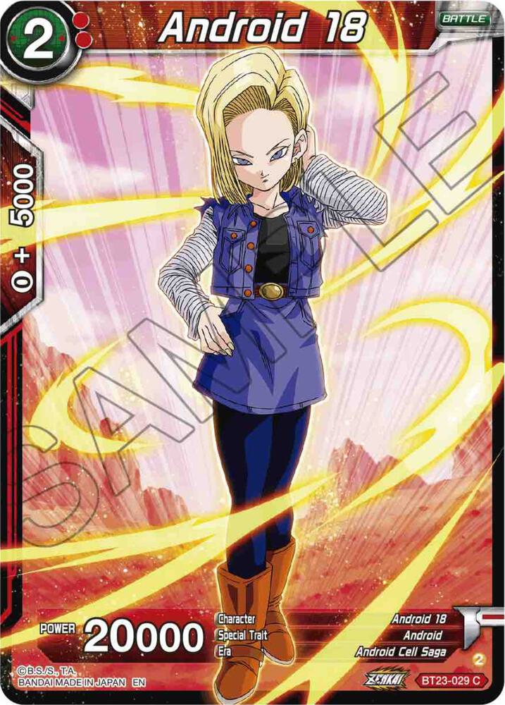 Android 18 BT23-029 card from Perfect Combination