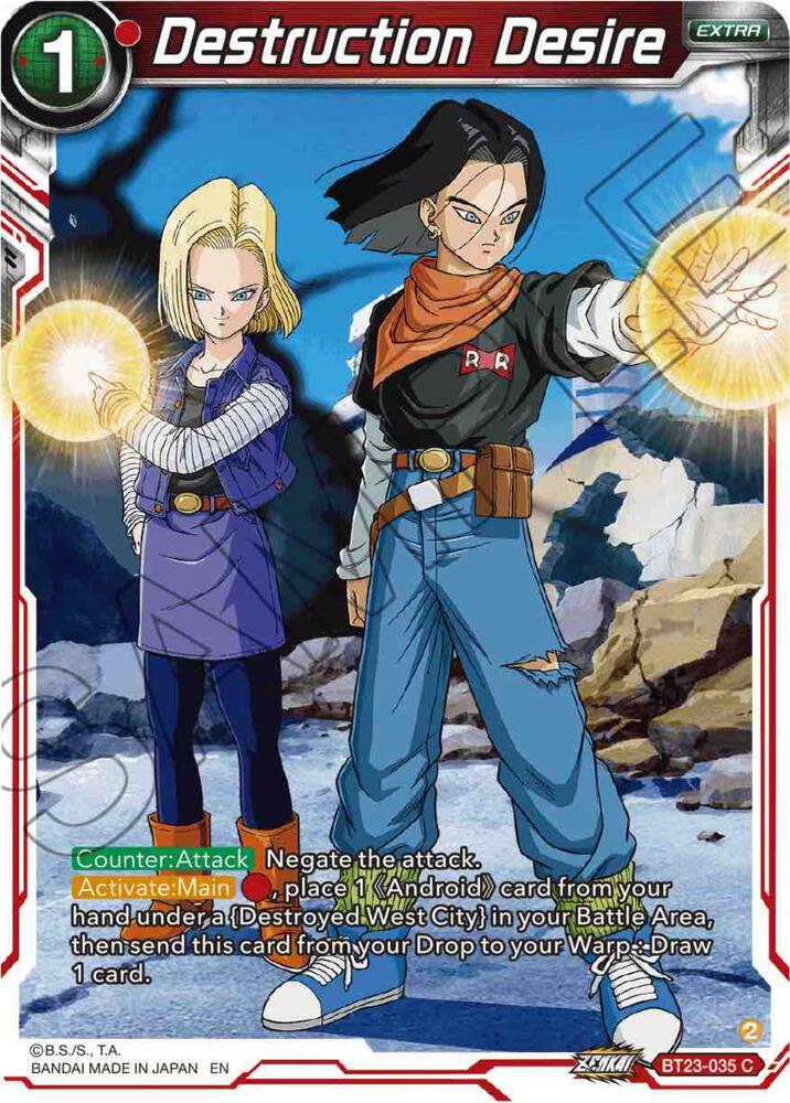 Destruction Desire BT23-035 card from Perfect Combination