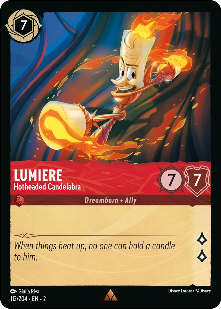 Lumiere - Hotheaded Candelabra 112/204 card from Rise of the Floodborn