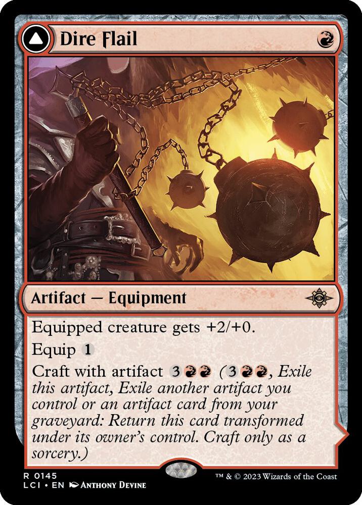 Dire Flail 145 card from The Lost Caverns of Ixalan
