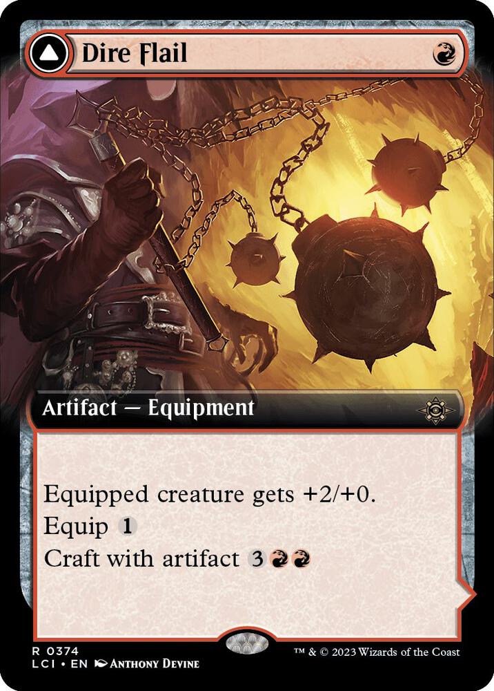 Dire Flail (Extended Art) 374 card from The Lost Caverns of Ixalan