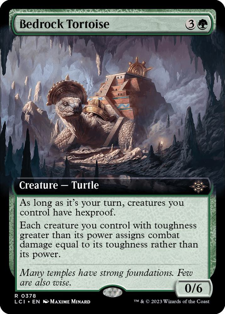 Bedrock Tortoise (Extended Art) 378 card from The Lost Caverns of Ixalan