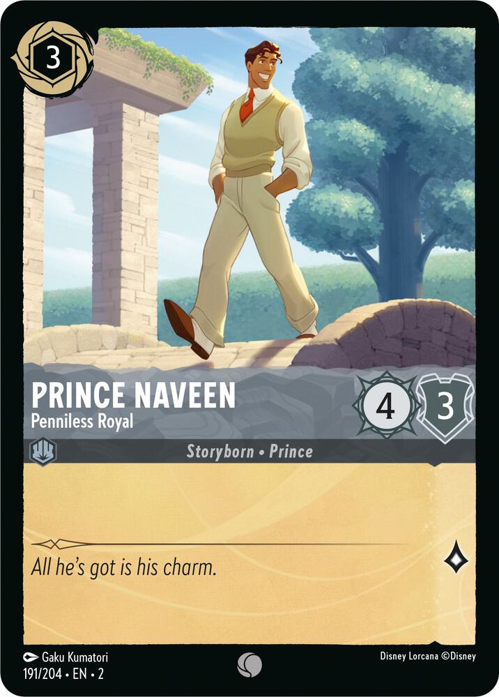 Prince Naveen - Penniless Royal 191/204 card from Rise of the Floodborn