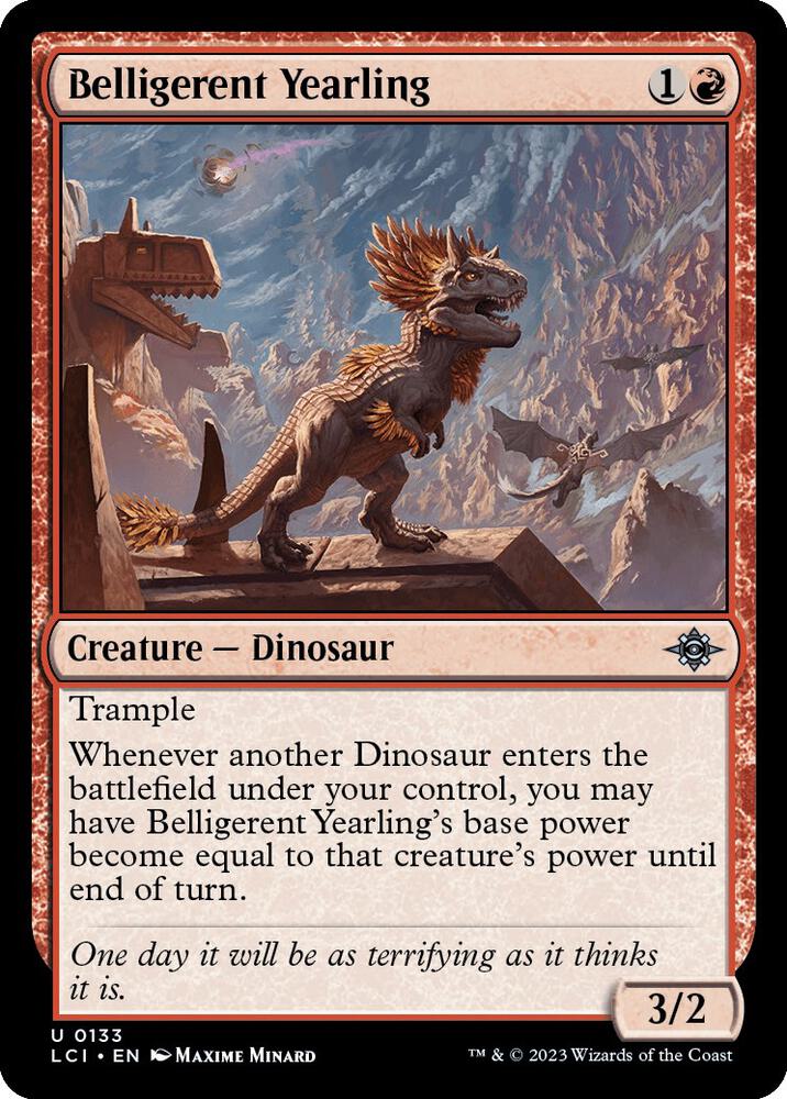 Belligerent Yearling 133 card from The Lost Caverns of Ixalan