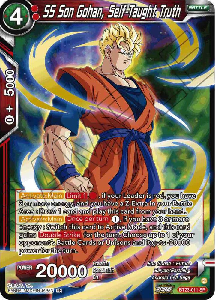 SS Son Gohan, Self-Taught Truth BT23-011 card from Perfect Combination